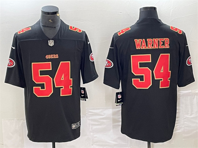 Men's San Francisco 49ers #54 Fred Warner Black Vapor Untouchable Limited Stitched Jersey Men's San Francisco 49ers #54 Fred Warner Black Vapor Untouchable Limited Stitched Jersey